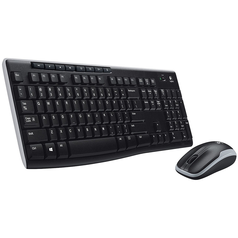 Teclado y ratón inalámbricos Logitech Wireless Combo MK270. Un conjunto confiable y de larga duración que ofrece una conexión inalámbrica sólida y un rendimiento eficiente. El teclado cuenta con teclas de tamaño normal y accesos directos multimedia, mientras que el ratón proporciona precisión y comodidad. Perfecto para usuarios que buscan un conjunto inalámbrico duradero y funcional para su productividad diaria.