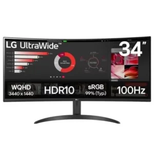 Monitor Profesional Ultrapanorámico Curvo LG 34WR50QK-B 34"/ WQHD/ Negro
